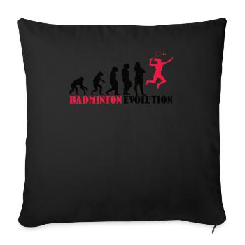 Badminton Spieler Geschenkidee Design - Sofakissenbezug 45 x 45 cm - Schwarz - Vorne