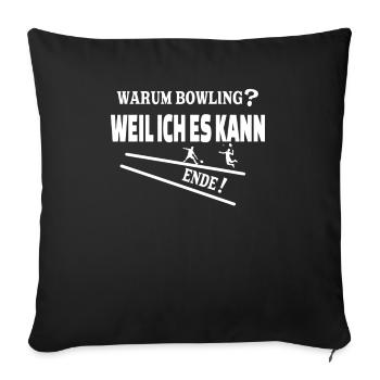 Badminton Spieler Geschenkidee Design - Sofakissenbezug 45 x 45 cm - Schwarz - Vorne