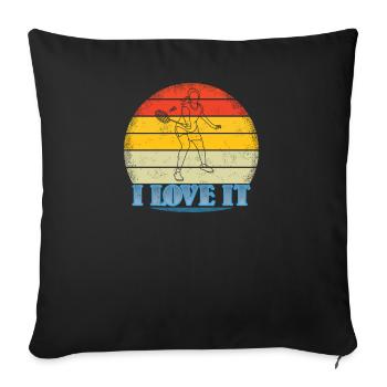 Badminton Spieler Geschenkidee Design - Sofakissenbezug 45 x 45 cm - Schwarz - Vorne