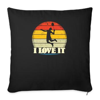 Badminton Spieler Geschenkidee Design - Sofakissenbezug 45 x 45 cm - Schwarz - Vorne