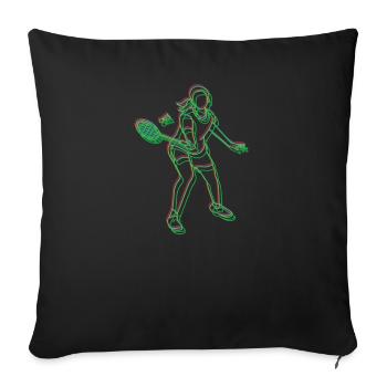 Badminton Idée cadeau Sport Design - Housse de coussin décorative 45 x 45 cm - noir - Devant