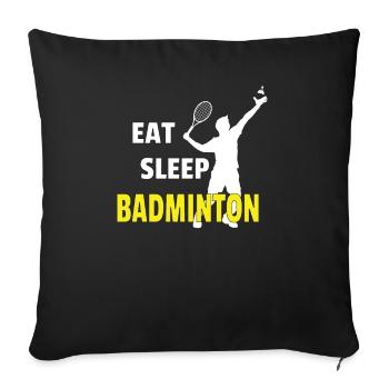 Badminton Idée cadeau Sport Design - Housse de coussin décorative 45 x 45 cm - noir - Devant