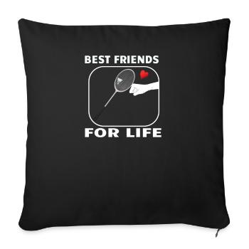 Badminton Idée cadeau Sport Design - Housse de coussin décorative 45 x 45 cm - noir - Devant