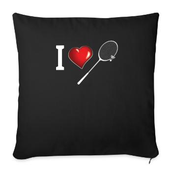 Badminton Idée cadeau Sport Design - Housse de coussin décorative 45 x 45 cm - noir - Devant