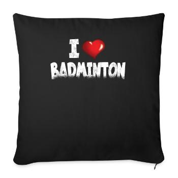 Badminton Idée cadeau Sport Design - Housse de coussin décorative 45 x 45 cm - noir - Devant