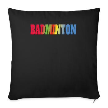 Badminton Idée cadeau Sport Design - Housse de coussin décorative 45 x 45 cm - noir - Devant