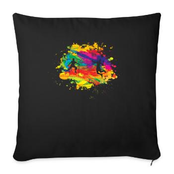 Badminton Idée cadeau Sport Design - Housse de coussin décorative 45 x 45 cm - noir - Devant