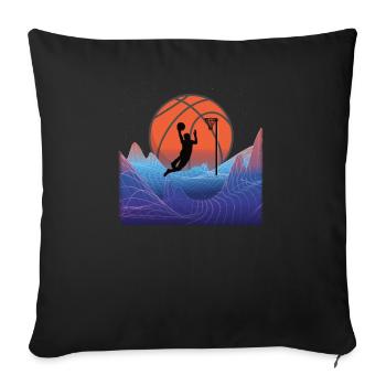 Basketball Idée cadeau Sport Design - Housse de coussin décorative 45 x 45 cm - noir - Devant