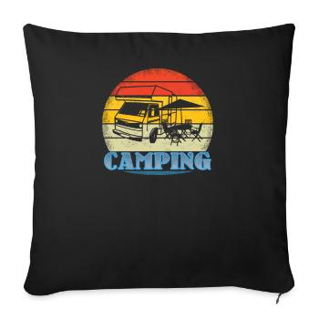 Camper Gift Idea Camping - Sofa pillowcase 17,3'' x 17,3'' (45 x 45 cm) - black - Front