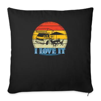 Camper Gift Idea Camping - Sofa pillowcase 17,3'' x 17,3'' (45 x 45 cm) - black - Front