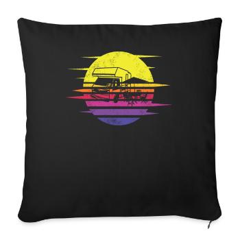 Camper Gift Idea Camping - Sofa pillowcase 17,3'' x 17,3'' (45 x 45 cm) - black - Front