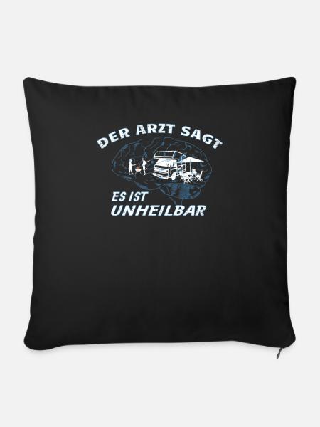 Camper Geschenkidee Camping - Sofakissenbezug 45 x 45 cm - Schwarz