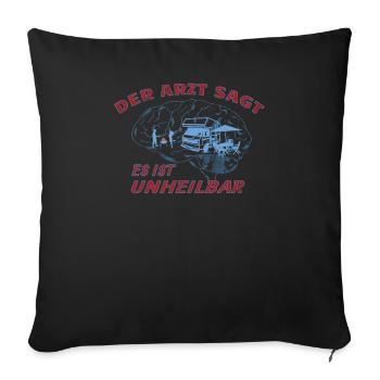 Camper Geschenkidee Camping - Sofakissenbezug 45 x 45 cm - Schwarz - Vorne