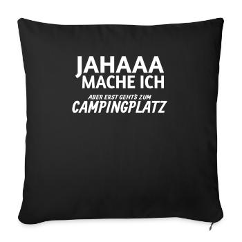 Camper Geschenkidee Camping - Sofakissenbezug 45 x 45 cm - Schwarz - Vorne