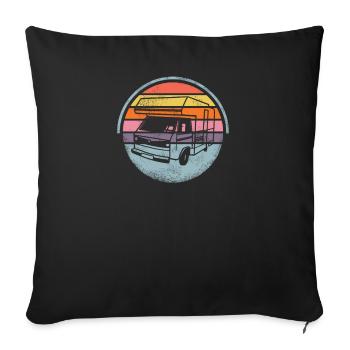 Camper Gift Idea Camping - Sofa pillowcase 17,3'' x 17,3'' (45 x 45 cm) - black - Front
