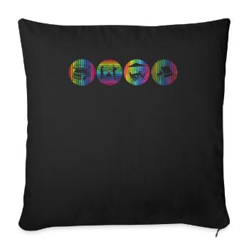 Camper Gift Idea Camping - Sofa pillowcase 17,3'' x 17,3'' (45 x 45 cm) - black - Front