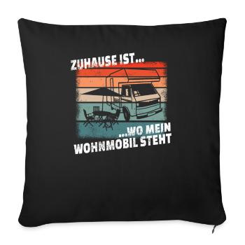 Camper Gift Idea Camping - Sofa pillowcase 17,3'' x 17,3'' (45 x 45 cm) - black - Front