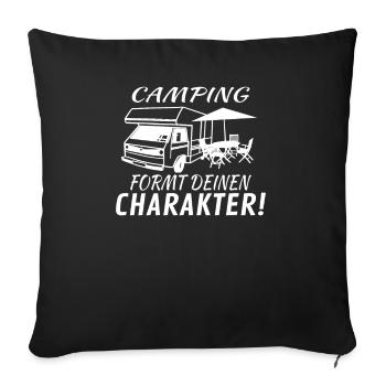 Camper Gift Idea Camping - Housse de coussin décorative 45 x 45 cm - noir - Devant