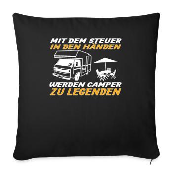 Camper Gift Idea Camping - Sofa pillowcase 17,3'' x 17,3'' (45 x 45 cm) - black - Front