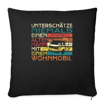 Camper Geschenkidee Camping - Sofakissenbezug 45 x 45 cm - Schwarz - Vorne