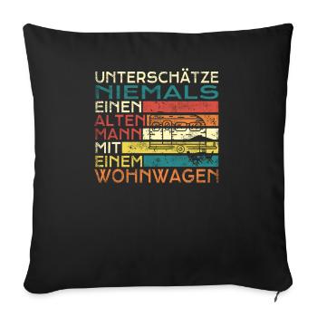 Camper Gift Idea Camping - Housse de coussin décorative 45 x 45 cm - noir - Devant
