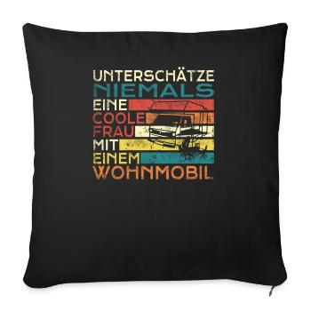 Camper Gift Idea Camping - Sofa pillowcase 17,3'' x 17,3'' (45 x 45 cm) - black - Front
