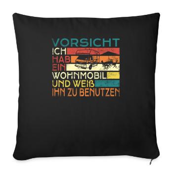 Camper Gift Idea Camping - Sofa pillowcase 17,3'' x 17,3'' (45 x 45 cm) - black - Front