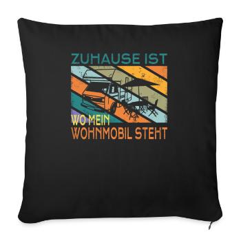 Camper Gift Idea Camping - Housse de coussin décorative 45 x 45 cm - noir - Devant