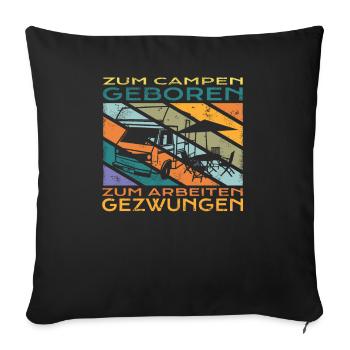 Camper Gift Idea Camping - Housse de coussin décorative 45 x 45 cm - noir - Devant