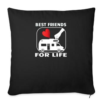 Camper Gift Idea Camping - Sofa pillowcase 17,3'' x 17,3'' (45 x 45 cm) - black - Front