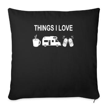 Camper Gift Idea Camping - Housse de coussin décorative 45 x 45 cm - noir - Devant