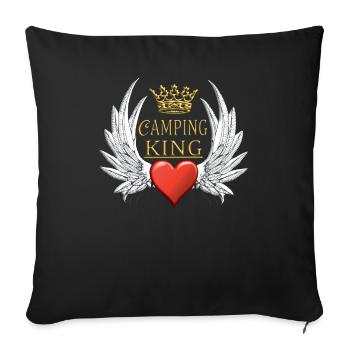 Camper Geschenkidee Camping - Sofakissenbezug 45 x 45 cm - Schwarz - Vorne