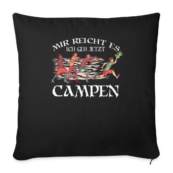 Camper Geschenkidee Camping - Sofakissenbezug 45 x 45 cm - Schwarz - Vorne