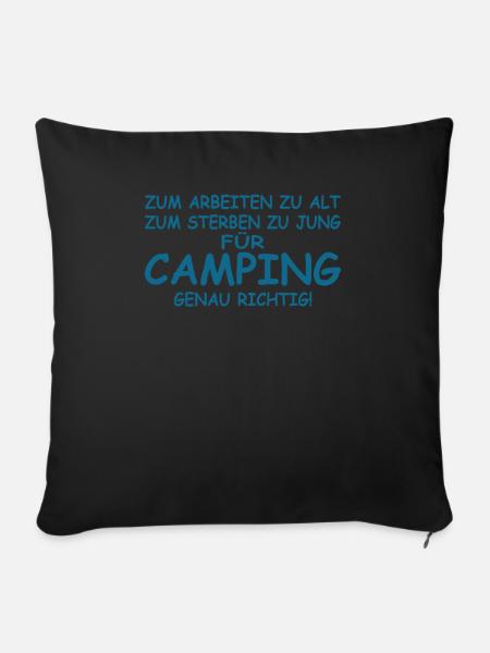 Camper Geschenkidee Camping - Sofakissenbezug 45 x 45 cm - Schwarz