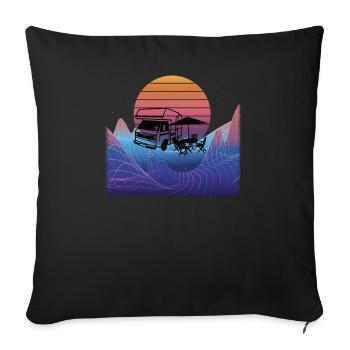 Camper Gift Idea Camping - Housse de coussin décorative 45 x 45 cm - noir - Devant