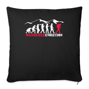 Hiking Accessories Wanderer Motif - Sofa pillowcase 17,3'' x 17,3'' (45 x 45 cm) - black - Front