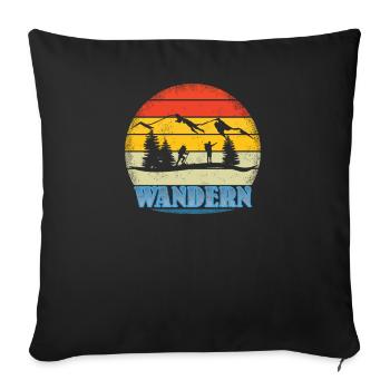 Wandern Zubehör Wanderer Motiv - Sofakissenbezug 45 x 45 cm - Schwarz - Vorne