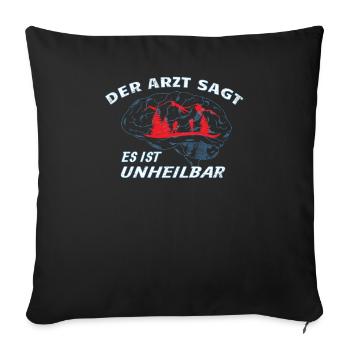 Wandern Zubehör Wanderer Motiv - Sofakissenbezug 45 x 45 cm - Schwarz - Vorne