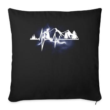 Hiking Accessories Wanderer Motif - Sofa pillowcase 17,3'' x 17,3'' (45 x 45 cm) - black - Front