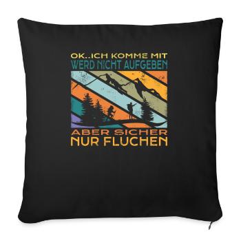 Wandern Zubehör Wanderer Motiv - Sofakissenbezug 45 x 45 cm - Schwarz - Vorne