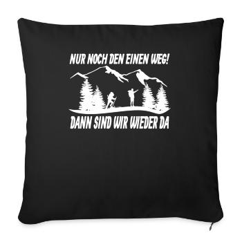 Wandern Zubehör Wanderer Motiv - Sofakissenbezug 45 x 45 cm - Schwarz - Vorne