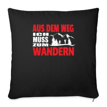 Wandern Zubehör Wanderer Motiv - Sofakissenbezug 45 x 45 cm - Schwarz - Vorne