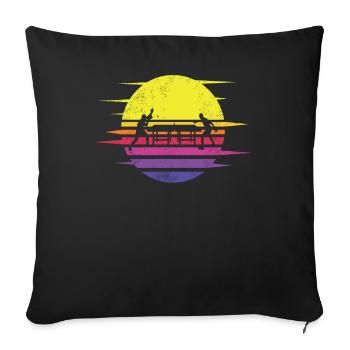 Accessoires de tennis de table Motif de pingpong - Housse de coussin décorative 45 x 45 cm - noir - Devant
