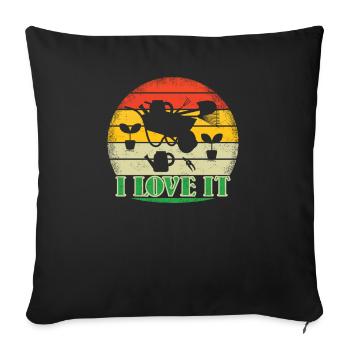 Accessoires jardinier Motif de jardin - Housse de coussin décorative 45 x 45 cm - noir - Devant