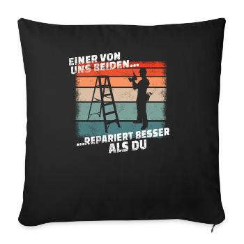 DIY Gift Idea Craftsmen - Sofa pillowcase 17,3'' x 17,3'' (45 x 45 cm) - black - Front