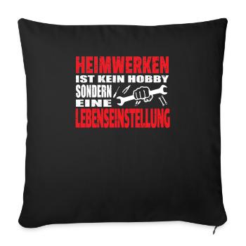 DIY Gift Idea Craftsmen - Sofa pillowcase 17,3'' x 17,3'' (45 x 45 cm) - black - Front