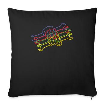 DIY Gift Idea Craftsmen - Sofa pillowcase 17,3'' x 17,3'' (45 x 45 cm) - black - Front
