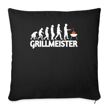 Grillen und Camper Geschenkidee - Sofakissenbezug 45 x 45 cm - Schwarz - Vorne