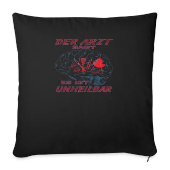 Grillen und Camper Geschenkidee - Sofakissenbezug 45 x 45 cm - Schwarz - Vorne
