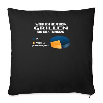 Grillen und Camper Geschenkidee - Sofakissenbezug 45 x 45 cm - Schwarz - Vorne